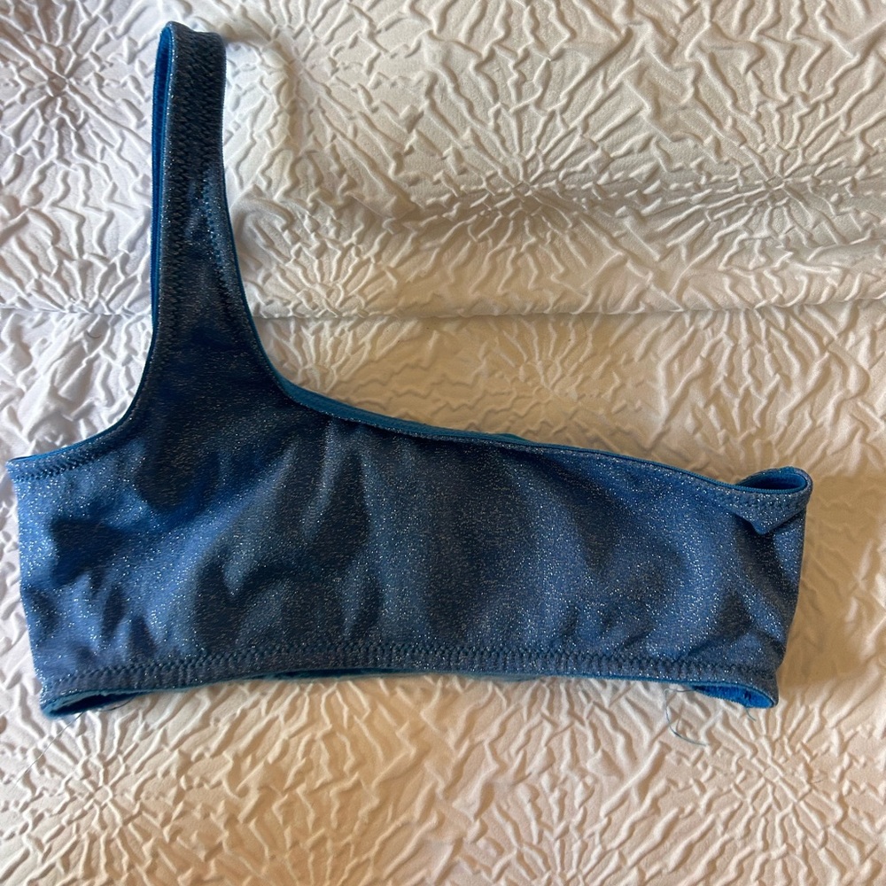Blue Sparkle One Shoulder Bikini
